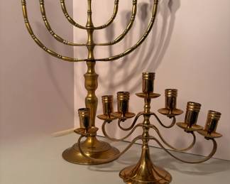 Beautiful Brass Menorahs