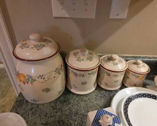 #151	Jay Import Co. Set of 4 Canisters Fruit Design	 $25.00 

