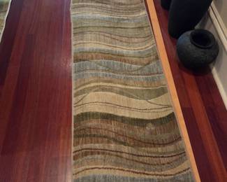 #15	Shaw Runner Rug - 25x94  Sage/cream Rust Runner	 $35.00 

