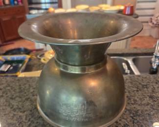 #19	Antique Union Pacific Railroad Brass Spittoon - 10" Tall	 $25.00 
