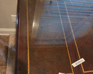 #104	Curved Front Desk w/8 Drawers & Leather Top w/glass Protect - 46x23x30	 $175.00 
