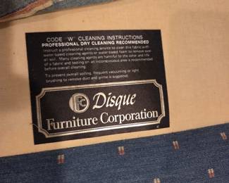 #116	Disque Furn. Co.Button Back  Swivel Rocker Side Chairs - Blue w/Cream Dot w/Foot Stool	 $75.00 
