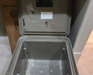 #55	Century Fire Proof safe - Vintage w/keys  (small damage)	 $30.00 
