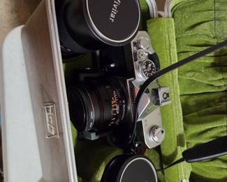 #67	Konica T3 Camera - Film w/case - 35MM w/3 lenses - 55mm, 28mm, & 85/205MM (vivitar Lenses)	 $80.00 
