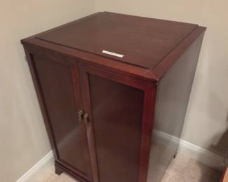 #110	Laminate  Cabinet w/7 Removable & Adjustable Shelves - 27x24x40 (as is small finish issues)	 $90.00 
