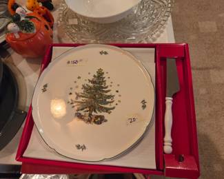 #150	Nikko Holiday 11" Cake Plate w/Server in Box	 $20.00 
