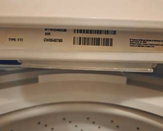 #125	Whirlpool Washer CW0640780 w/agitator	 $100.00 
