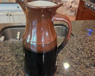 #23	Hand Turned Pottery Pitcher  Signed on Bottom - 10.5"	 $25.00 
