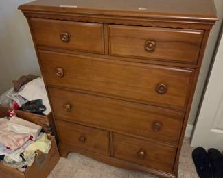 #75	Davis Cabinet Co.  Chest of 6 Drawers w/Divided Drawer - 36x20x47	 $275.00 

