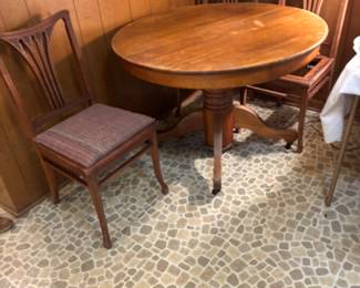 Oak table and four chairs