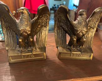 Brass bookends by Philadelphia Manufacturing Company