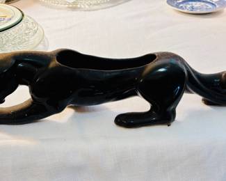 Vintage MCM black panther ceramic planter