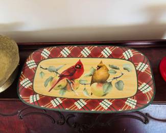 Lenox Winter Greetings Everyday Cardinal serving platter