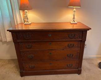 Vintage dresser with carved detail