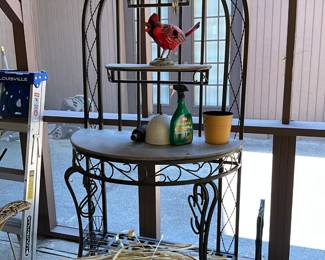 Patio room - lovely iron stand & miscellaneous
