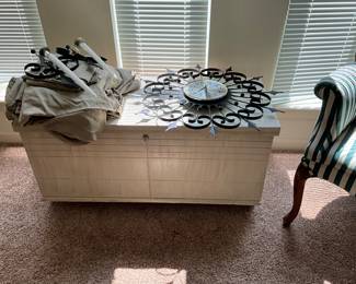 Cedar chest, clock & miscellaneous