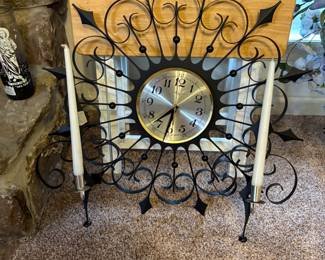 Clock with candelabras 