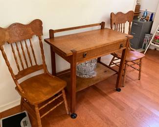 Dining room cart & extra chairs to dining room table