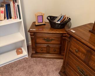 Night stand in bedroom 