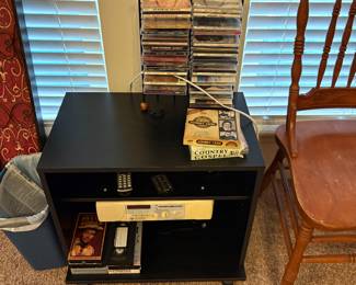 Media cabinet with additional items - CD’s and rack 