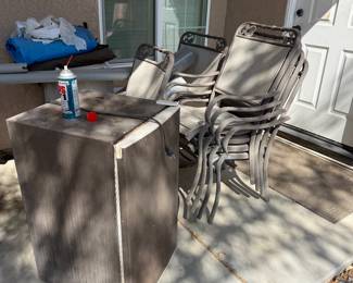 Outdoor Chair, Mini Fridge