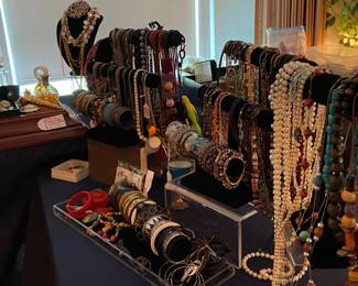 Assorted jewelry, some designer brands including: Ralph Lauren, Givenchy, Dior, Bergere, Erwin Pearl, Ben Amun, Carolee, RJ Graziano and more