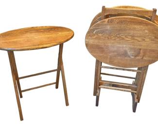 Solid Wood Oval Tray Set