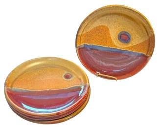 Handmade Sunset Stoneware Plates