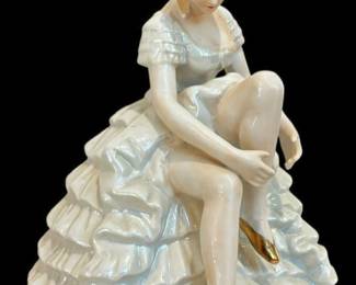 Glazed Ceramic Dressing Figurine