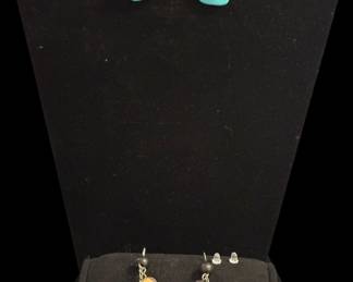 Mixed Material Turquoise Theme Earrings