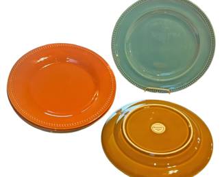 Rich Beaded Color Stoneware Plates