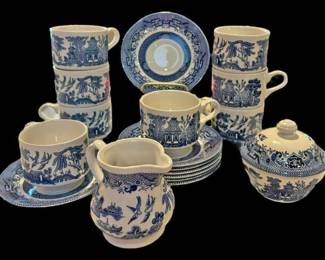 Churchill England Blue Willow Tea Set