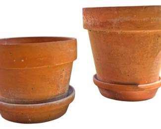 Terracotta Pots Trays with Soil