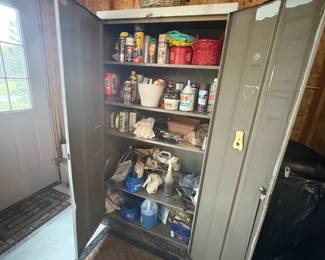 . . . vintage metal cabinet stuffed with practical . . . "stuff"