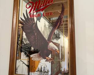 . . . vintage Miller High Life eagle beer mirror