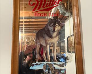 . . . vintage Miller High Life wolf mirror