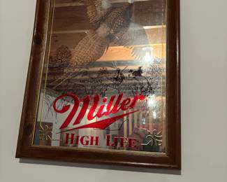 . . . vintage Miller High Life pheasant beer mirror