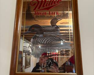 . . . vintage Miller High Life loon beer mirror
