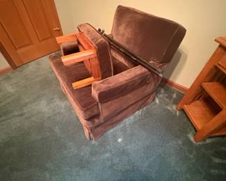 . . . upholstered chair and ottoman