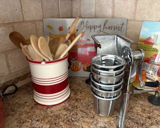 . . . utensils and grinder