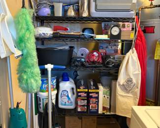 . . . cleaning supplies and storage shelf