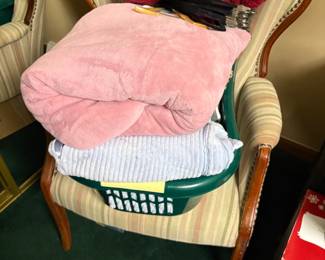 . . . bedding and wing chair