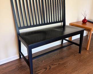 Black wooden Bench by Crate & Barrel 