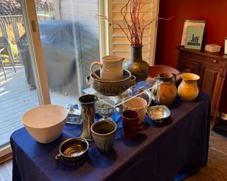 Assorted signed pottery