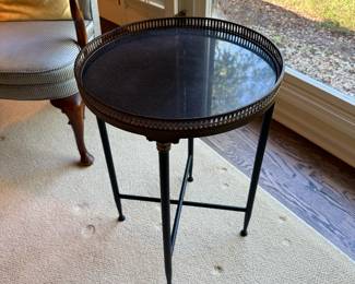 round metal accent table