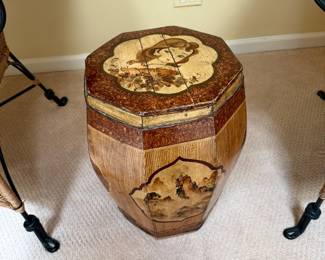 Hand painted antique barrel 