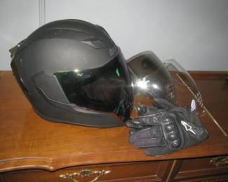 Helmet and gloves