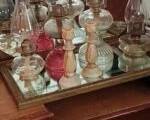 Oil lamps on the vanity