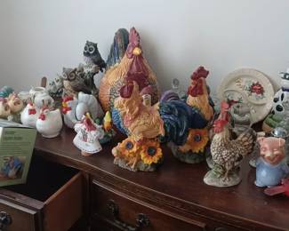 How about chickens (one is a cookie jar)