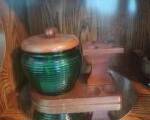 Vintage pipe stand and tobacco jar
